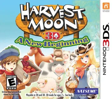 Harvest Moon 3D A New Beginning (Usa) box cover front